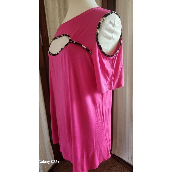 +18 Celeste cold shoulder top with animal leopard print trim - Picture 4 of 11